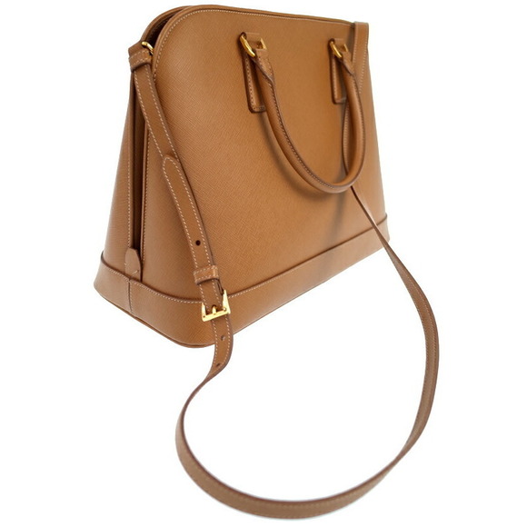 Prada Saffiano 2WAY Handbag Brown - Picture 1 of 5